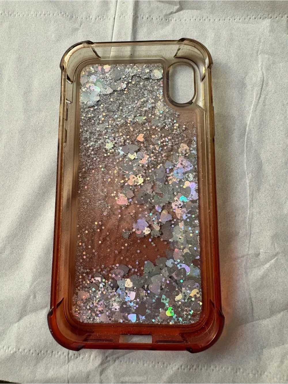 Glitter Heart Liquid Phone Case - Rose Gold